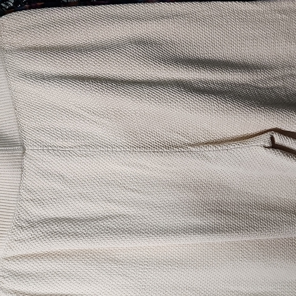 Elegant Cream Textured Women's Pants